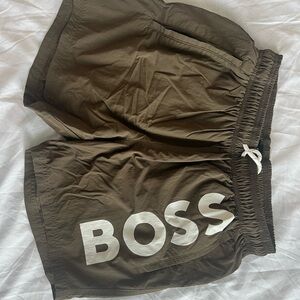 Hugo Boss Olive Green Swim Shorts XS